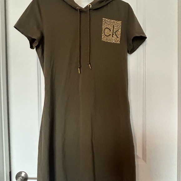 CALVIN KLEIN • Hoodie Dress • Army Green • Large • - Picture 4 of 6